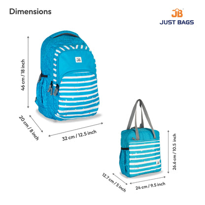Secondary School 34L Backpack & 8L TiffinBag Combo for Kids – 18 Inches & 10.5 Inches | Age 9+