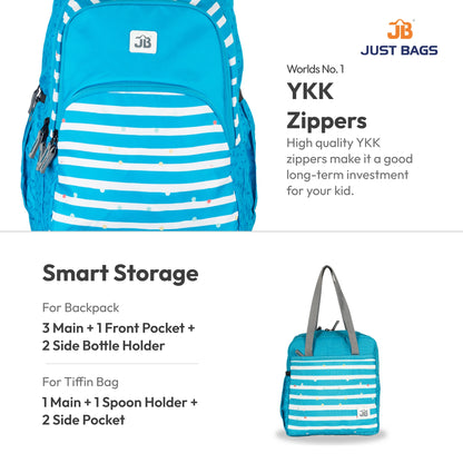 Secondary School 34L Backpack & 8L TiffinBag Combo for Kids – 18 Inches & 10.5 Inches | Age 9+