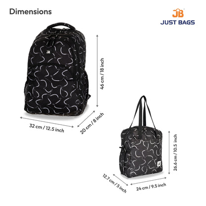 Secondary School 34L Backpack & 8L TiffinBag Combo for Kids – 18 Inches & 10.5 Inches | Age 9+