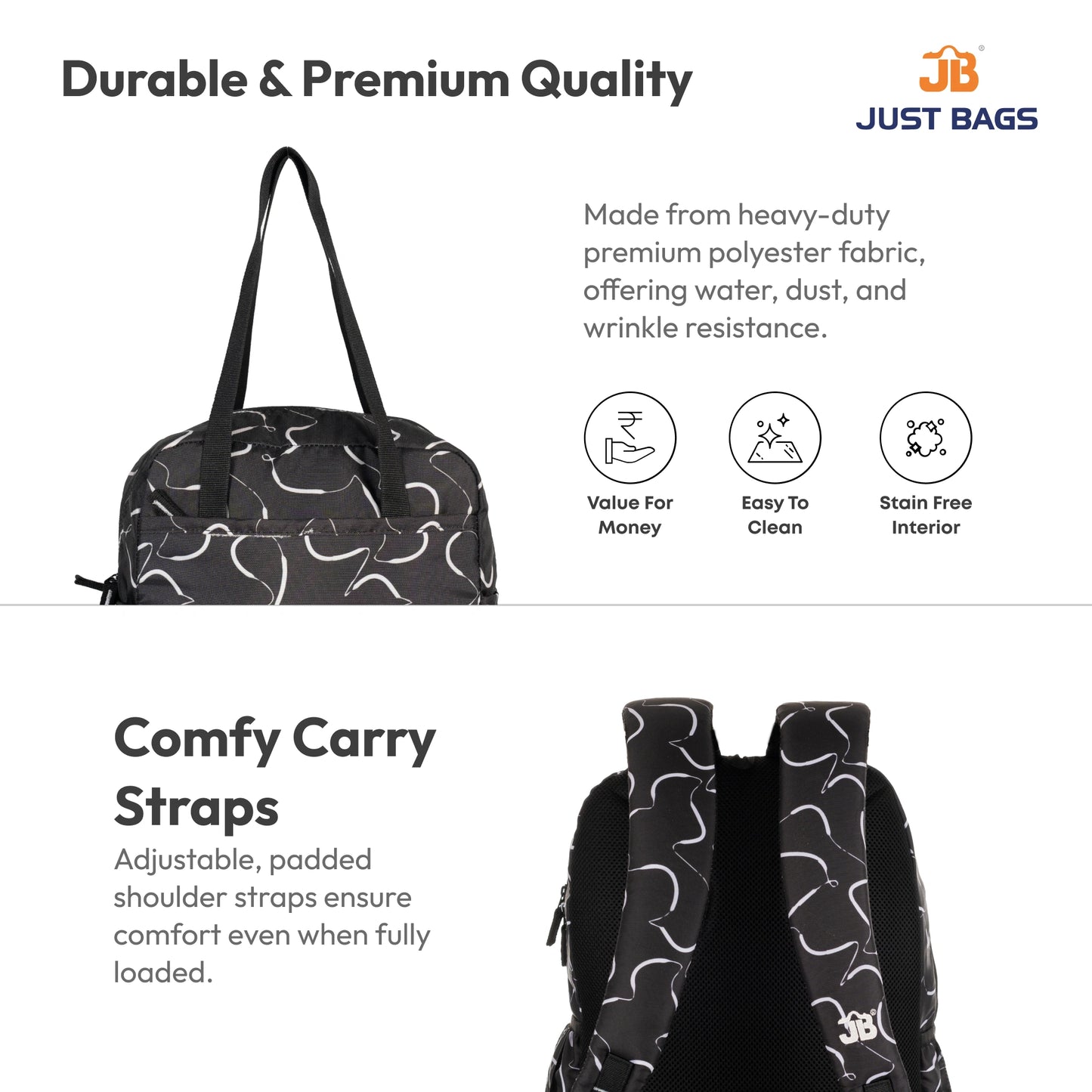 Secondary School 34L Backpack & 8L TiffinBag Combo for Kids – 18 Inches & 10.5 Inches | Age 9+