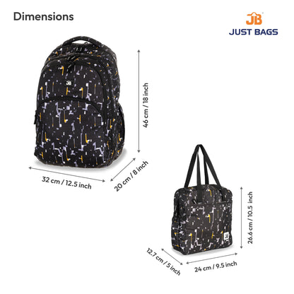 Secondary School 34L Backpack & 8L TiffinBag Combo for Kids – 18 Inches & 10.5 Inches | Age 9+