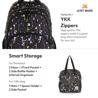 Secondary School 34L Backpack & 8L TiffinBag Combo for Kids – 18 Inches & 10.5 Inches | Age 9+