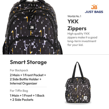Secondary School 34L Backpack & 8L TiffinBag Combo for Kids – 18 Inches & 10.5 Inches | Age 9+