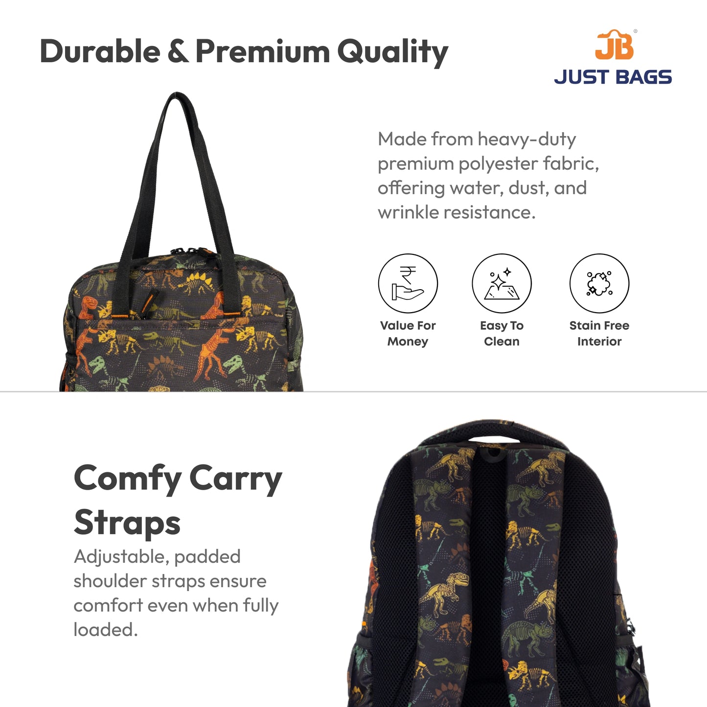 Secondary School 34L Backpack & 8L TiffinBag Combo for Kids – 18 Inches & 10.5 Inches | Age 9+
