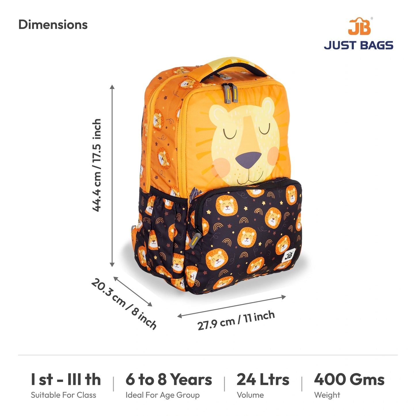 Primary School 24L Backpack for Kids – 17 Inches | Ages 6–8