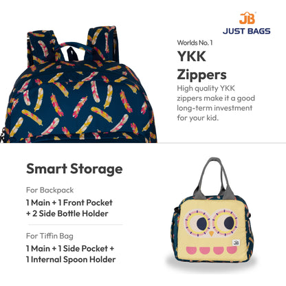 Pre-School Combo 15L Backpack & 6L TiffinBag For Toddlers – 14 Inches & 7.5 Inches | Ages 2–4.5