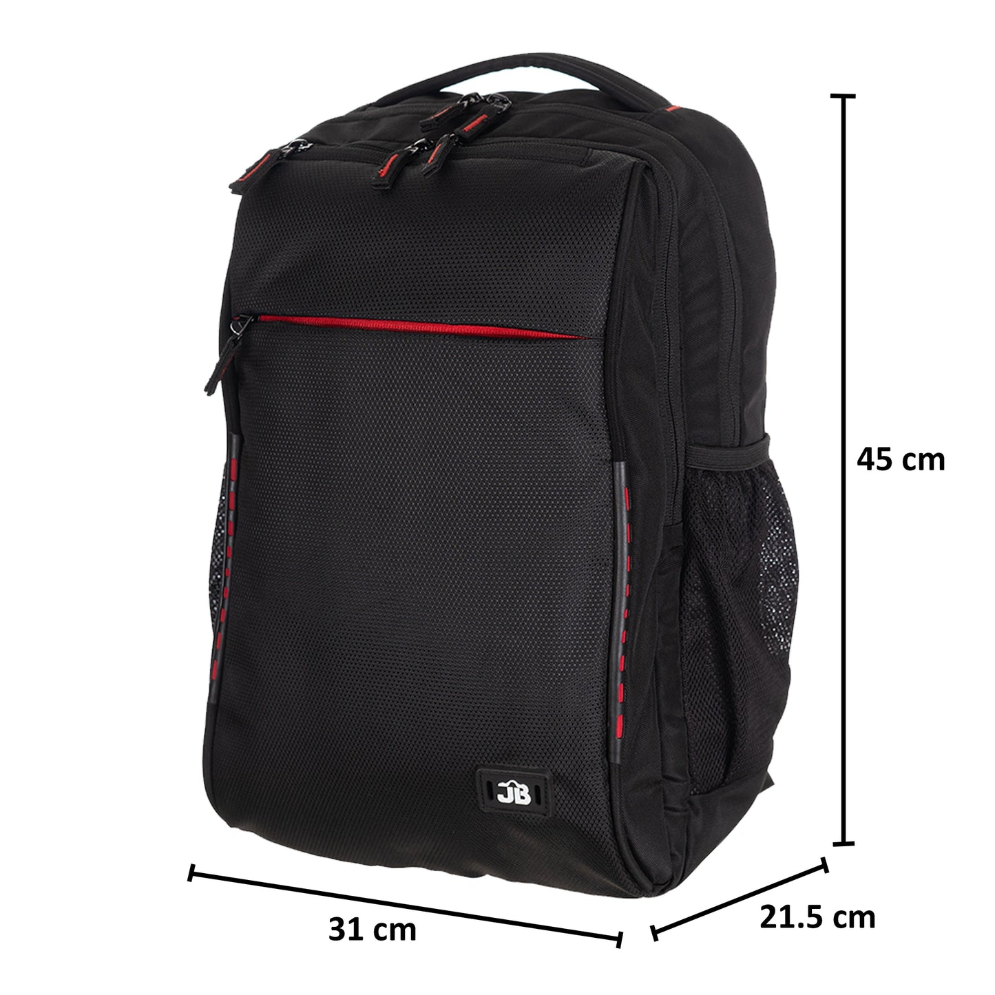Byte Unisex Black Red Sleek Laptop Backpack