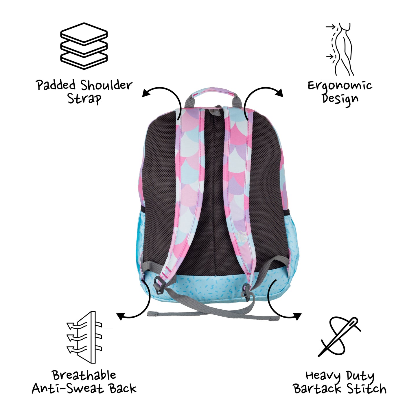 Specious Treasure Colorful Backpack for Kindergarten Kids 2 to 4 years - 14 Inch