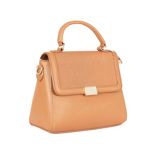 Design 7 Chic Faux Leather Hand & Sling Bag with Magnetic Clasp and Gold Detailing