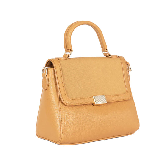 Design 7 Chic Faux Leather Hand & Sling Bag with Magnetic Clasp and Gold Detailing