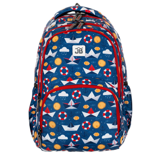 Mariner's Mate Printed School Backpack - 17 Inch (Navy Blue)