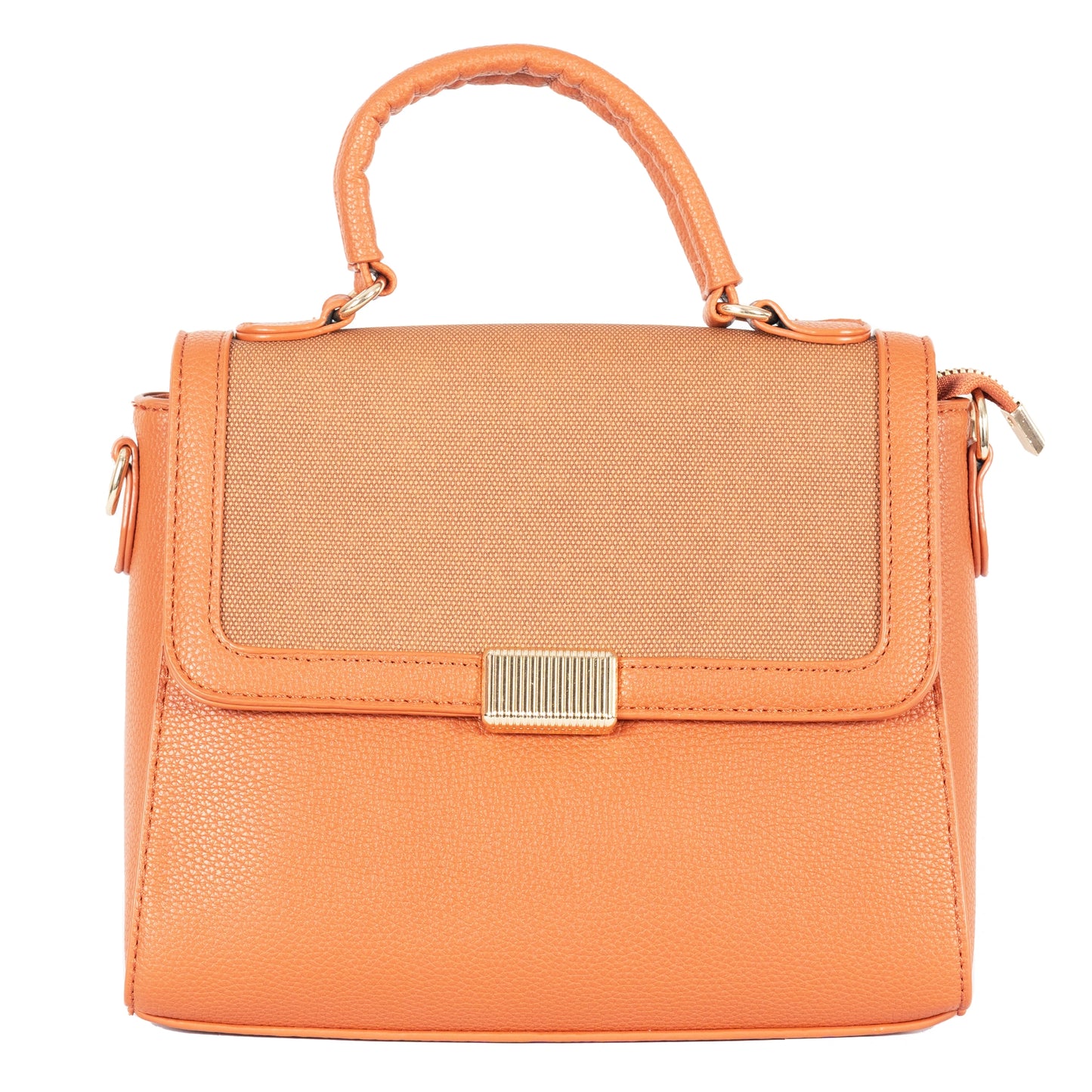 Design 7 Chic Faux Leather Hand & Sling Bag with Magnetic Clasp and Gold Detailing