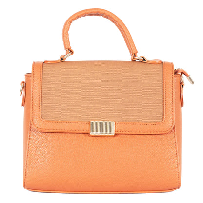 Design 7 Chic Faux Leather Hand & Sling Bag with Magnetic Clasp and Gold Detailing