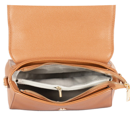 Design 7 Chic Faux Leather Hand & Sling Bag with Magnetic Clasp and Gold Detailing