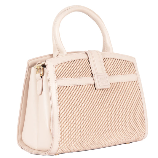 Design 8 Faux Leather Dual-Use Bag with Front Pattern & Gold Accents