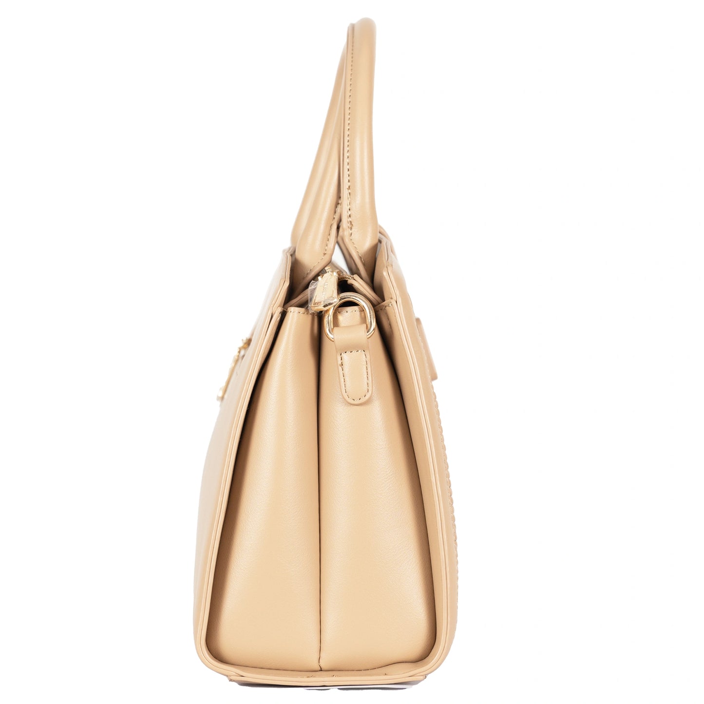 Design 8 Faux Leather Dual-Use Bag with Front Pattern & Gold Accents