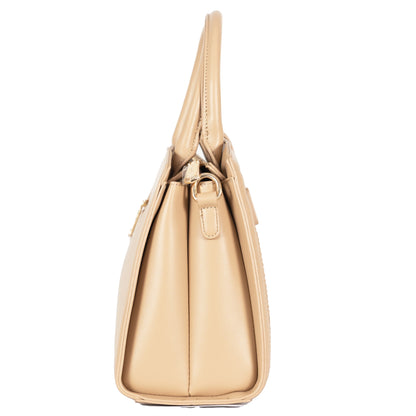 Design 8 Faux Leather Dual-Use Bag with Front Pattern & Gold Accents