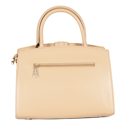 Design 8 Faux Leather Dual-Use Bag with Front Pattern & Gold Accents