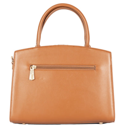 Design 8 Faux Leather Dual-Use Bag with Front Pattern & Gold Accents