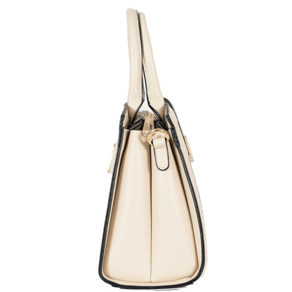Design 8 Faux Leather Dual-Use Bag with Front Pattern & Gold Accents