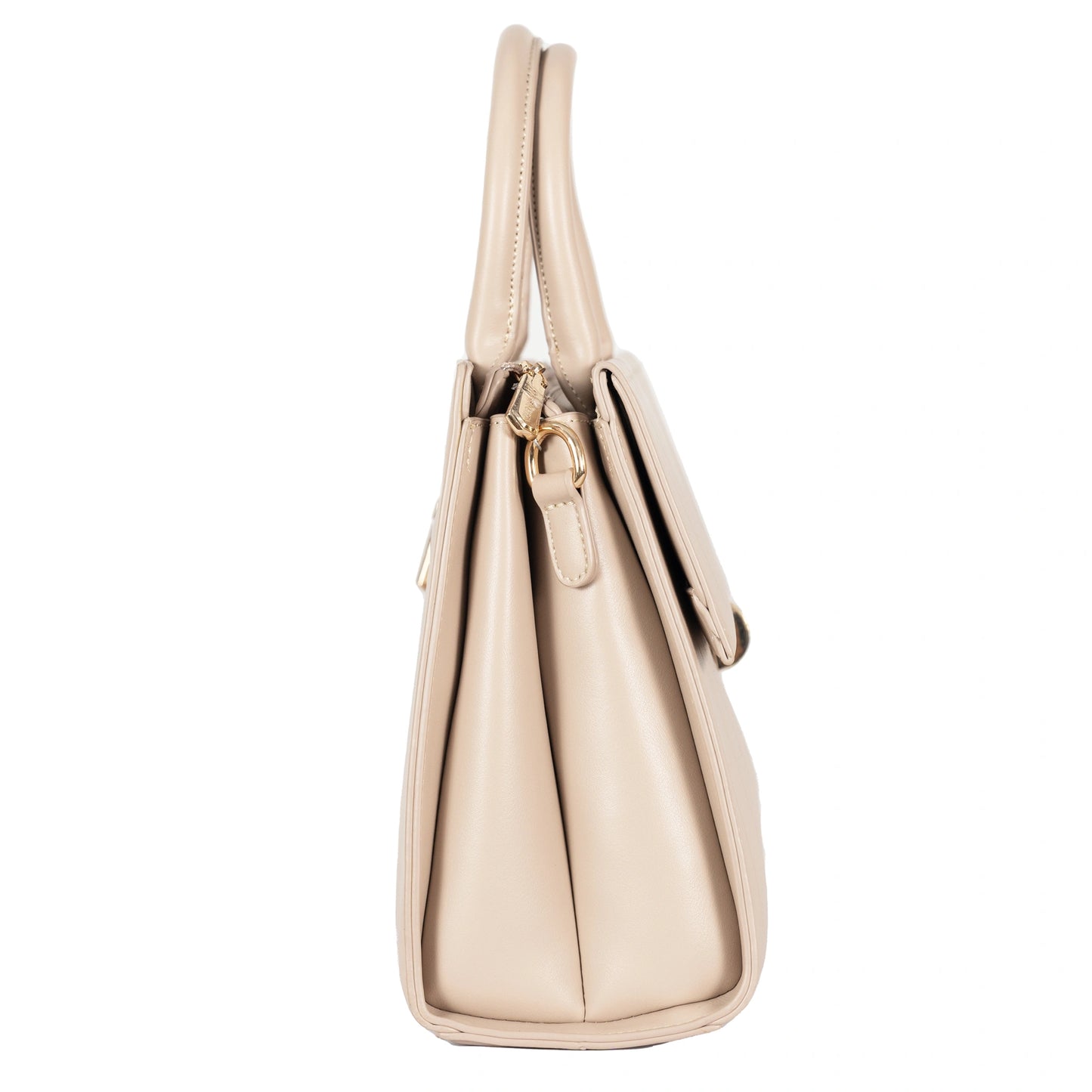 Design 10 Faux Leather Vertical Pattern Hand & Sling Bag with Gold Accents