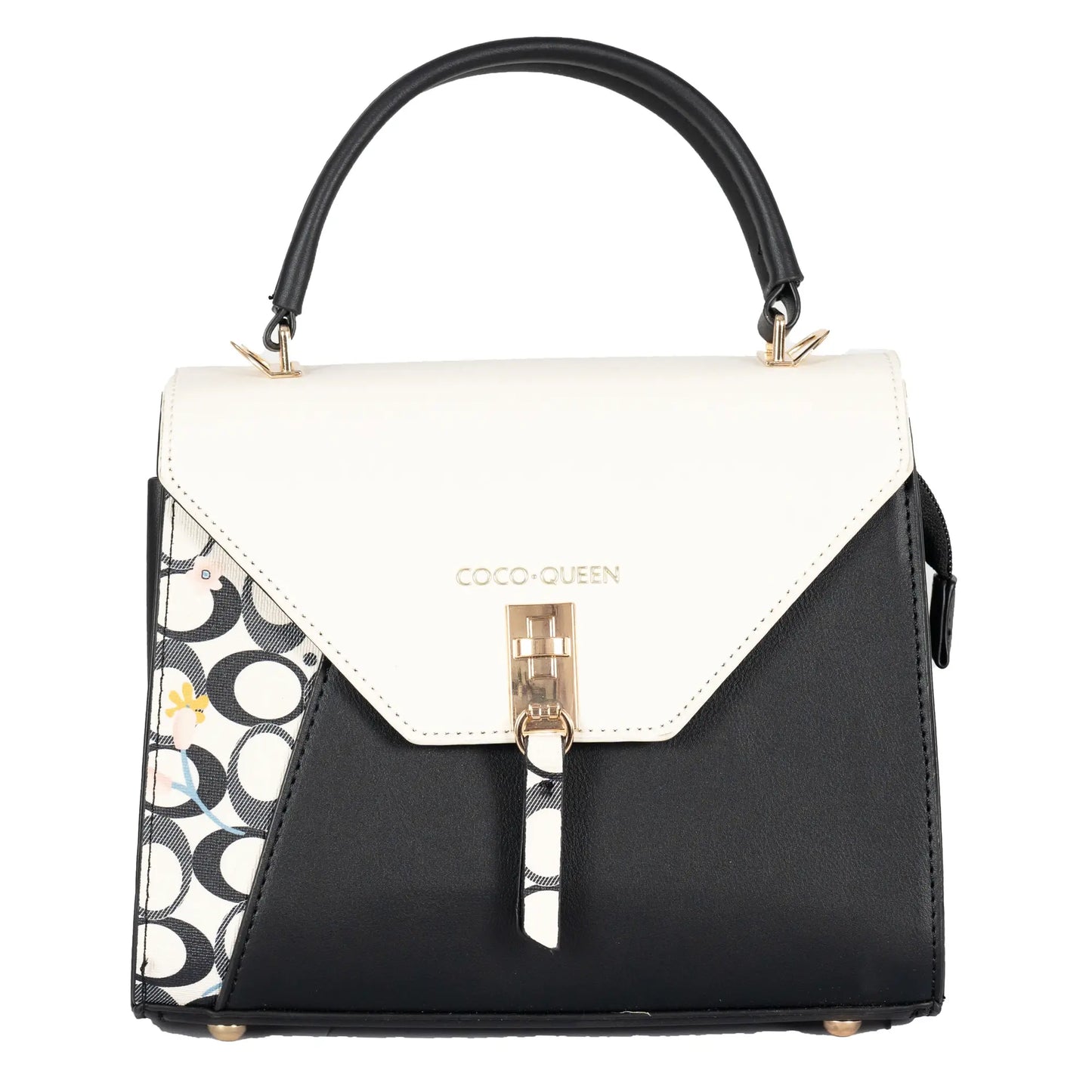 Design 14 Classy Dual-Use Faux Leather Bag With Printed Pattern, Tassel & Gold Accents