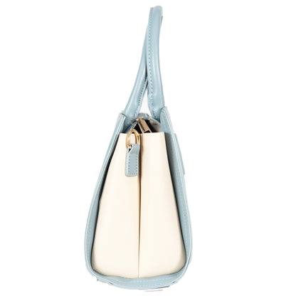 Design 11 Elegant Foam Finish Hand & Sling Bag with Scarf Accent and Gold Detailing