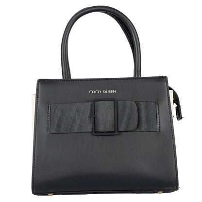 Design 11 Elegant Foam Finish Hand & Sling Bag with Scarf Accent and Gold Detailing