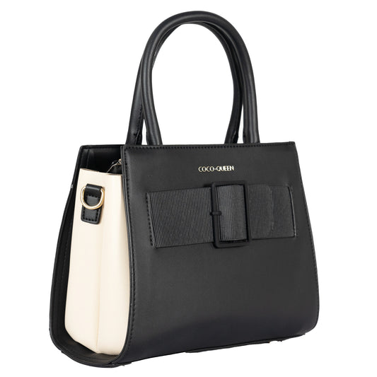 Design 11 Elegant Foam Finish Hand & Sling Bag with Scarf Accent and Gold Detailing