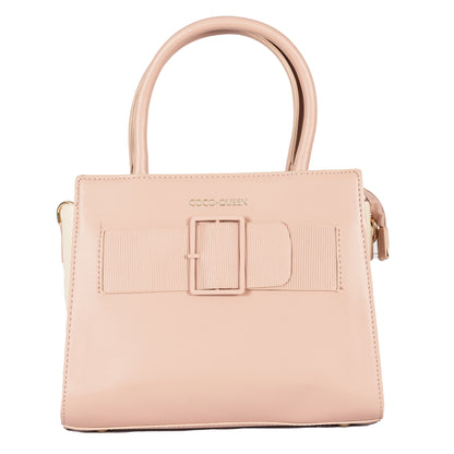 Design 11 Elegant Foam Finish Hand & Sling Bag with Scarf Accent and Gold Detailing