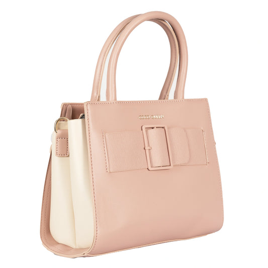 Design 11 Elegant Foam Finish Hand & Sling Bag with Scarf Accent and Gold Detailing