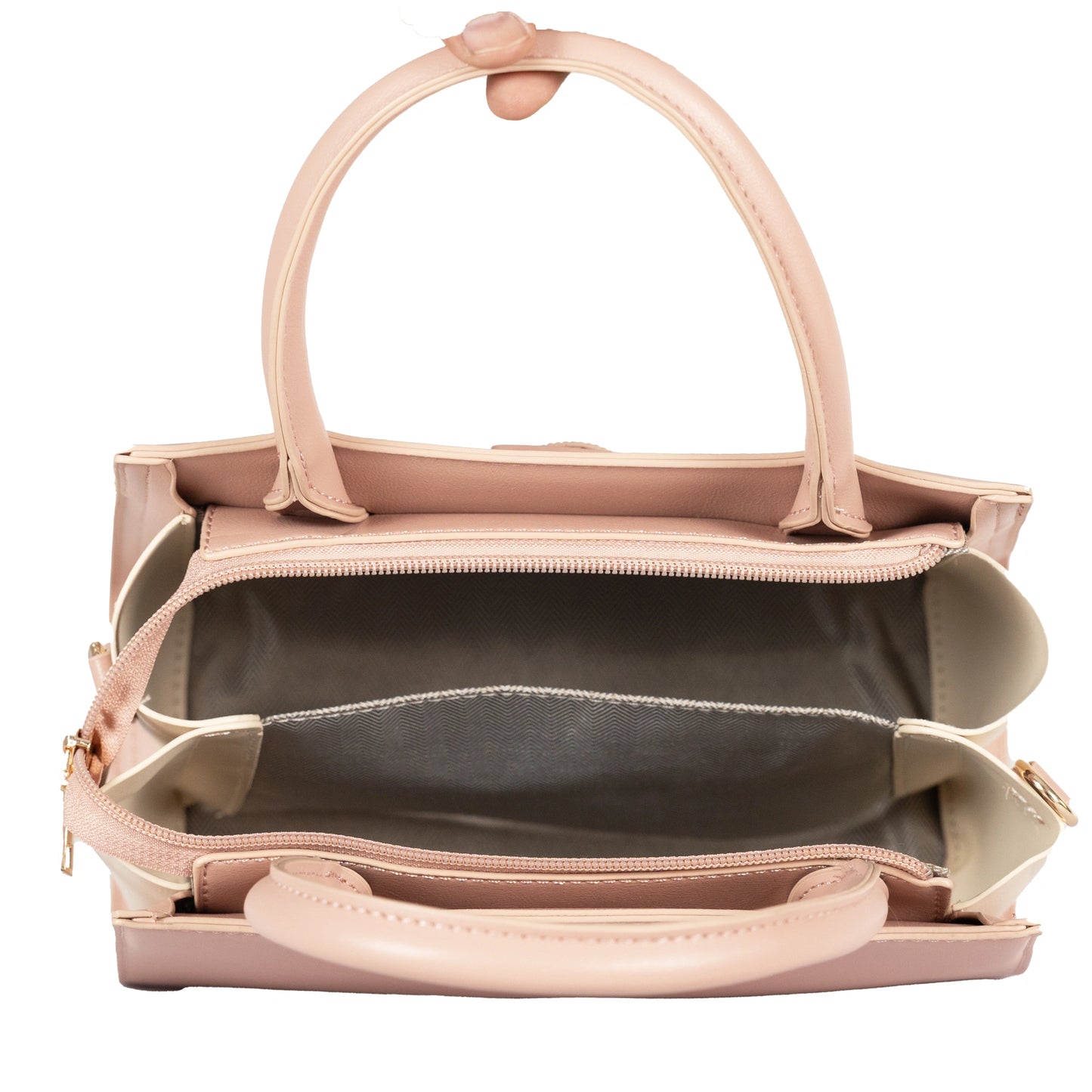 Design 11 Elegant Foam Finish Hand & Sling Bag with Scarf Accent and Gold Detailing