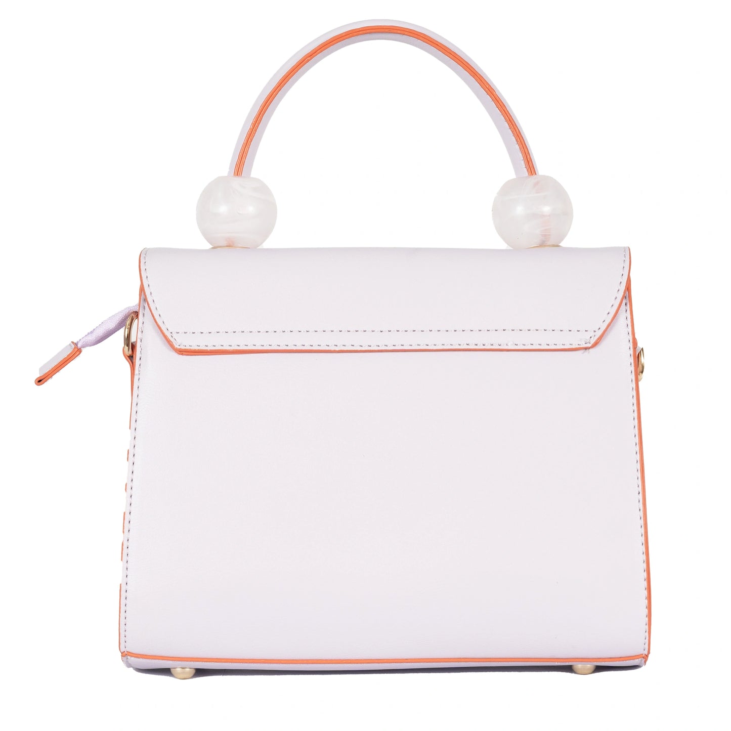 Design 2 Faux Leather Hand & Sling Bag with Beaded Handle & Line Pattern