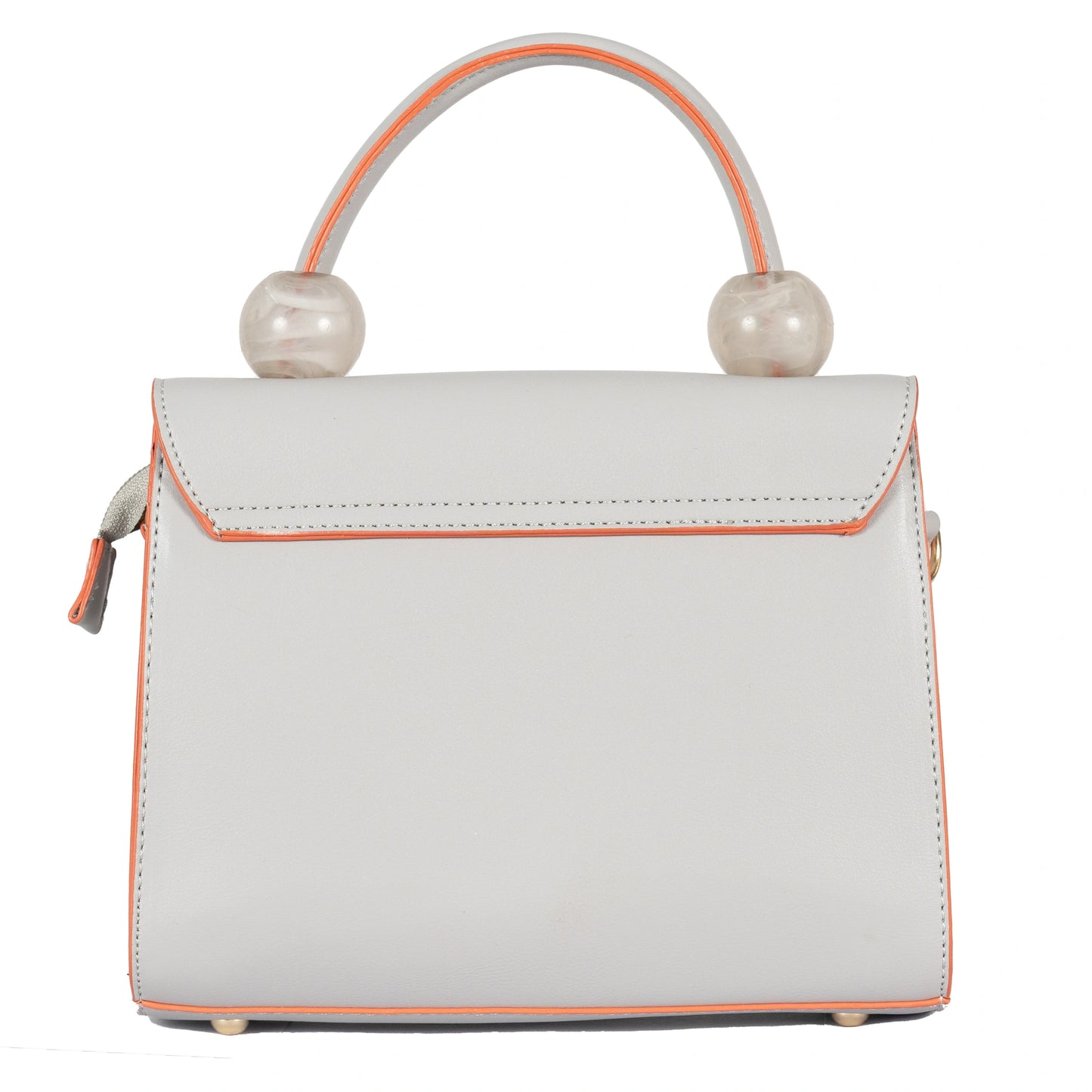 Design 2 Faux Leather Hand & Sling Bag with Beaded Handle & Line Pattern