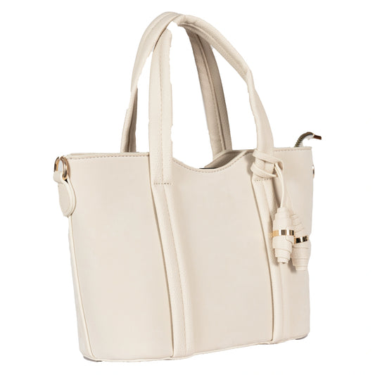 Design 4 Faux Velvet & Leather Dual-Use Bag with Tassel & Gold Accents