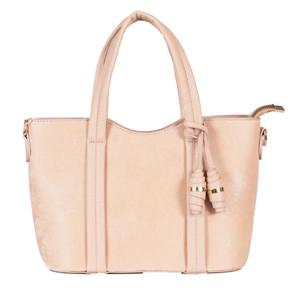 Design 4 Faux Velvet & Leather Dual-Use Bag with Tassel & Gold Accents