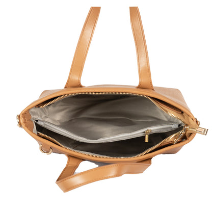 Design 5 Elegant Dual-Use Leather Bag with Gold Accents