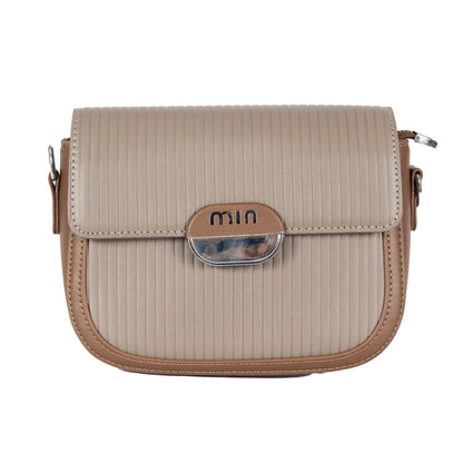 Design 16 Sleek Lined Faux Leather Sling Bag with Silver Accents & Magnetic Closure
