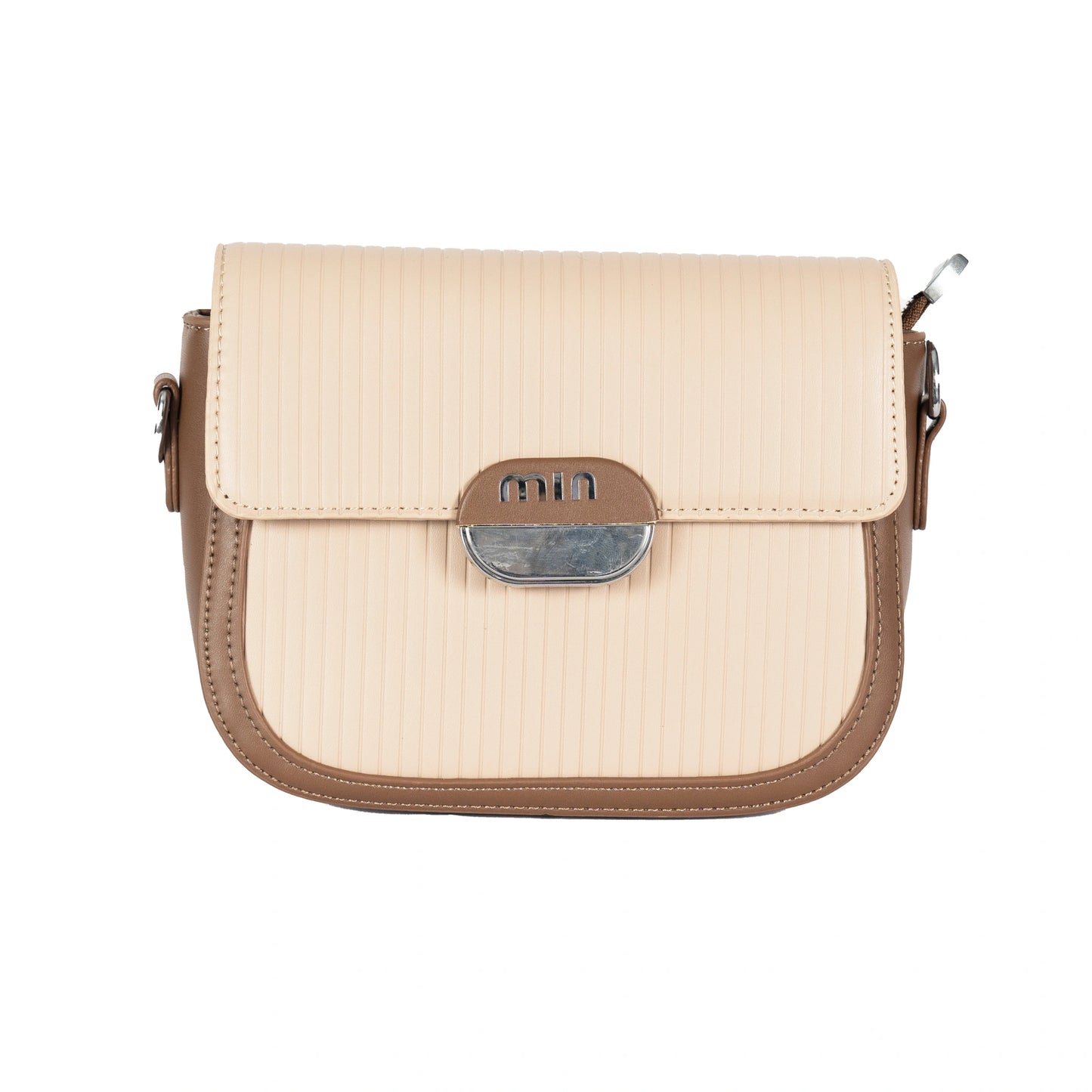 Design 16 Sleek Lined Faux Leather Sling Bag with Silver Accents & Magnetic Closure