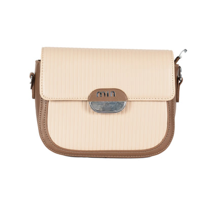 Design 16 Sleek Lined Faux Leather Sling Bag with Silver Accents & Magnetic Closure