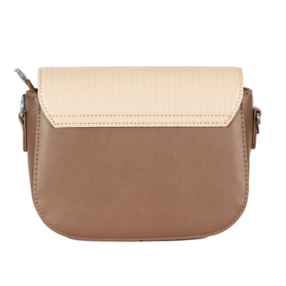 Design 16 Sleek Lined Faux Leather Sling Bag with Silver Accents & Magnetic Closure