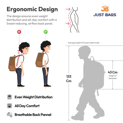 Primary School 25L Backpack for Kids – 17 Inches | Ages 8–10