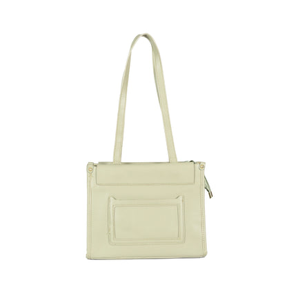 Design 12 Faux Leather Handbag with Front Pocket & Gold Accents