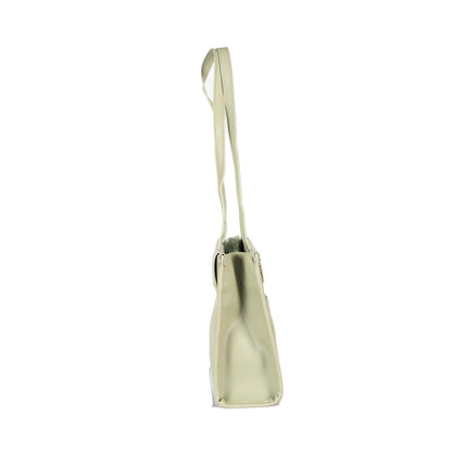 Design 12 Faux Leather Handbag with Front Pocket & Gold Accents