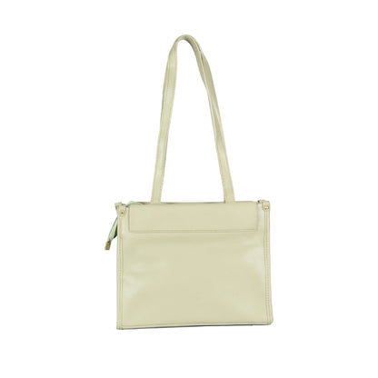 Design 12 Faux Leather Handbag with Front Pocket & Gold Accents