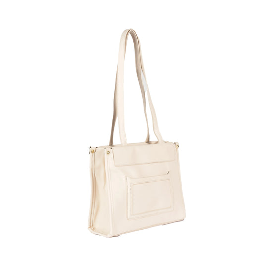 Design 12 Faux Leather Handbag with Front Pocket & Gold Accents