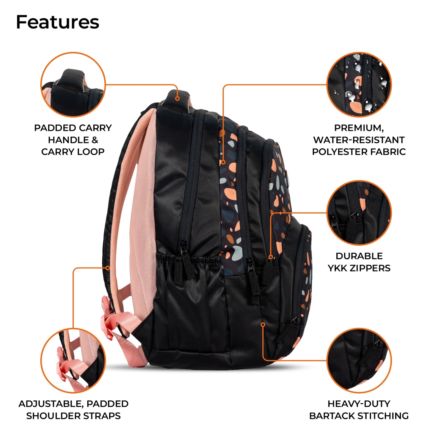 School Backpack 18"in | Age 8–11 | Grade III, IV, V,VI | 38L | Murex