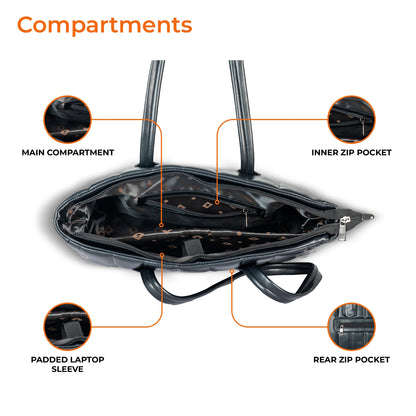 Laptop Tote Bag (Elara Soft Tote) – Work & College Bag with Padded Laptop Compartment