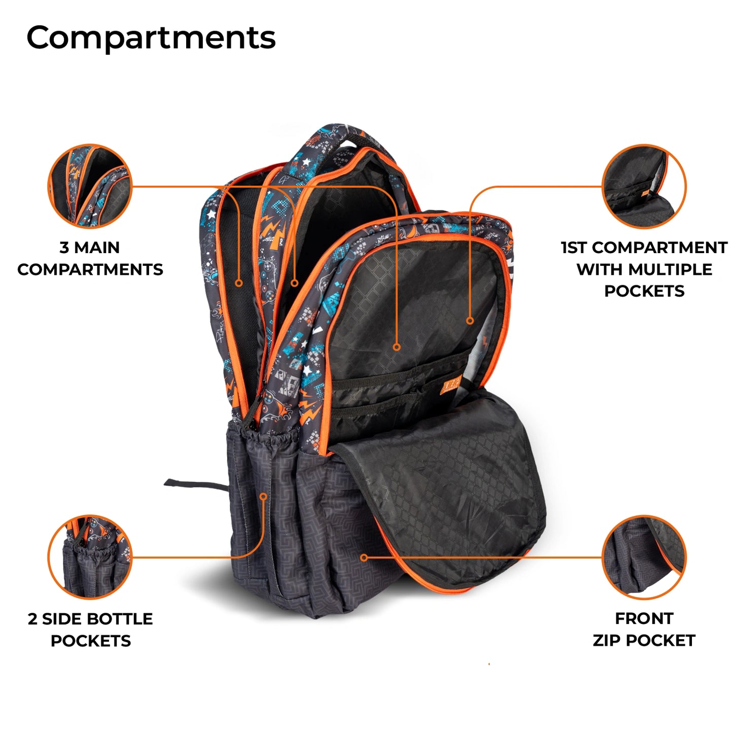 School Backpack 18"in | Age 8–11 | Grade III, IV, V, VI | 33.8L | Arbor