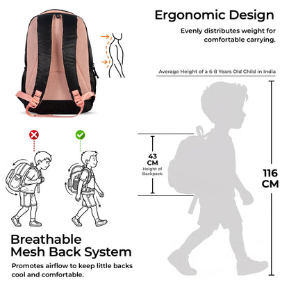 School Backpack 17"in | Age 8–10 | Grade III, IV, V | 25L | Mosaic